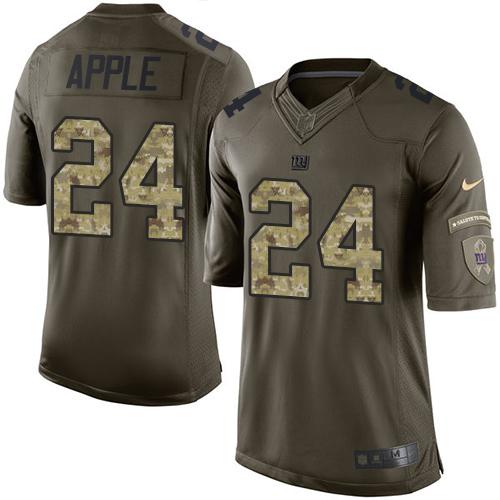  Giants 24 Eli Apple Green Youth Stitched NFL Limited Salute to Service Jersey