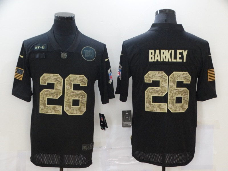 Nike Giants 26 Saquon Barkley Black Camo 2020 Salute To Service Limited Jersey