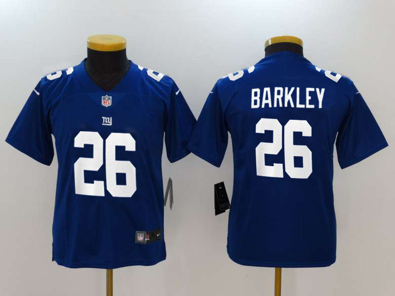  Giants 26 Saquon Barkley Royal Youth Vapor Untouchable Limited Jersey