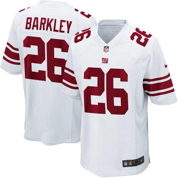  Giants 26 Saquon Barkley White 2018 NFL Draft Pick Elite Jersey