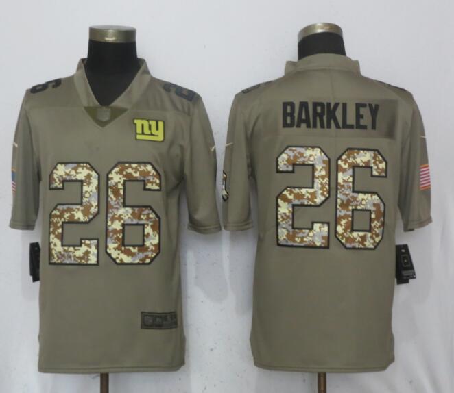  Giants 26 Saquon Barkleyn Olive Vapor Salute To Service Limited Jersey