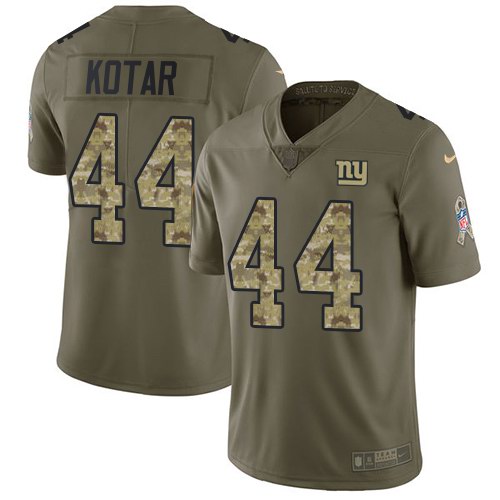  Giants 44 Doug Kotar Olive Camo Salute To Service Limited Jersey