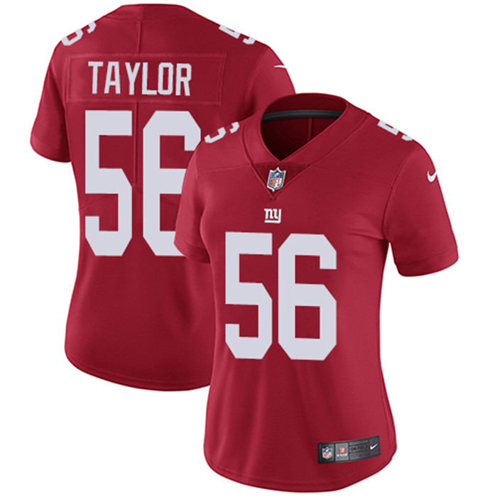 Giants 56 Lawrence Taylor Red Women Vapor Untouchable Limited Jersey