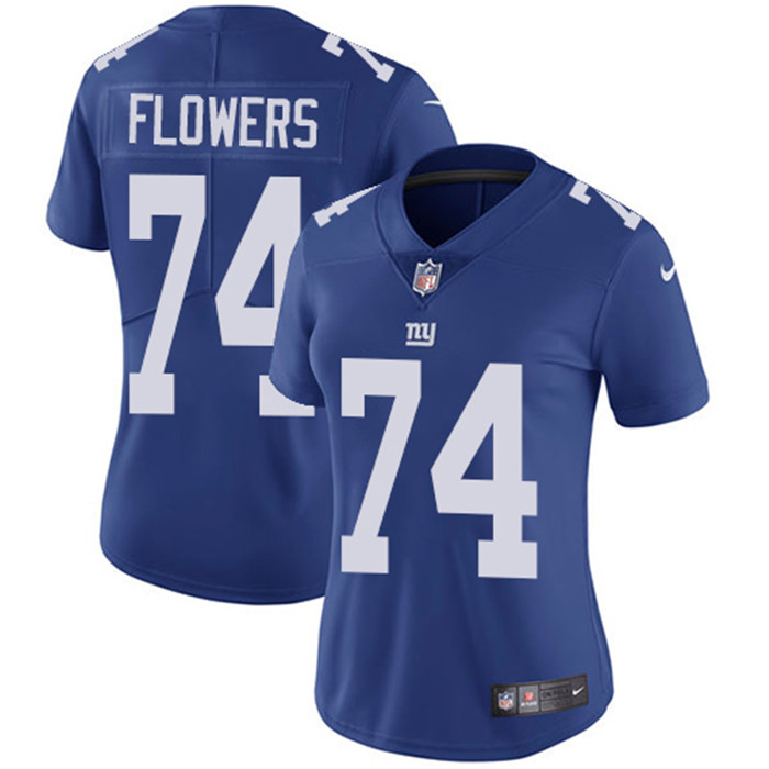  Giants 74 Ereck Flowers Royal Women Vapor Untouchable Limited Jersey