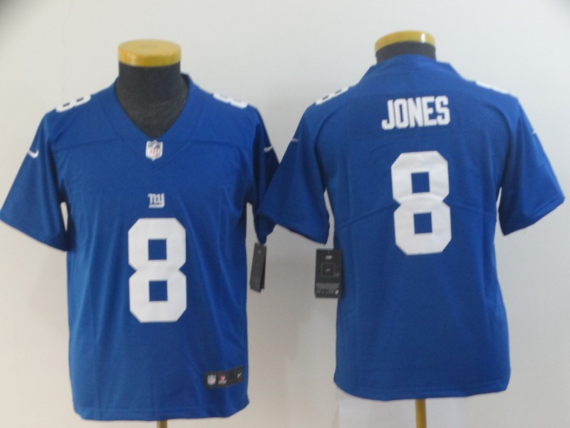 Nike Giants 8 Daniel Jones Royal Youth Vapor Untouchable Limited Jersey