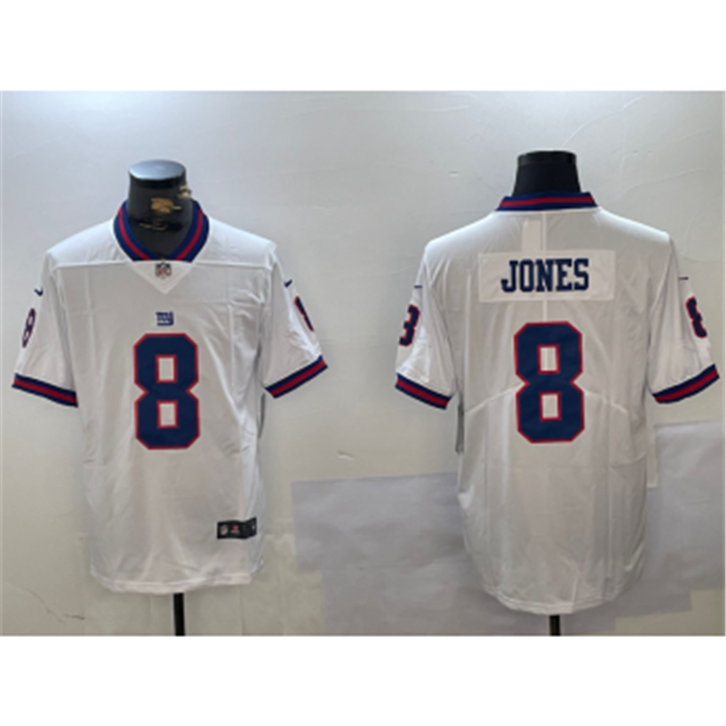 Nike Giants 8 Daniel Jones White Color Rush Limited Jersey