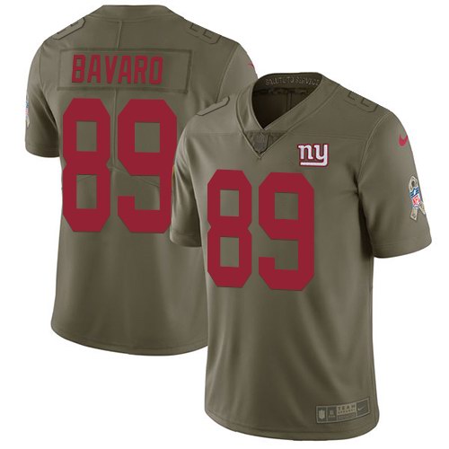  Giants 89 Mark Bavaro Olive Salute To Service Limited Jersey