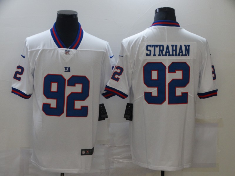 Nike Giants 92 Michael Strahan White Color Rush Limited Jersey