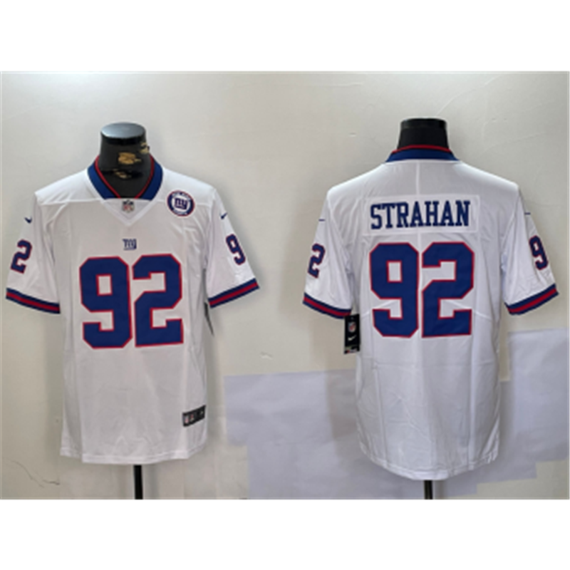 Nike Giants 92 Michael Strahan White Color Rush Limited Jersey