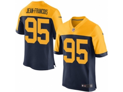  Green Bay Packers 95 Ricky Jean-Francois Elite Navy Blue Alternate NFL Jersey