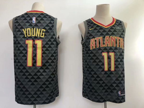  Hawks #11 Trae Young Black NBA Swingman Icon Edition Jersey