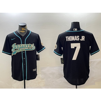 Nike Jacksonville Jaguars 7 Thomas JR Black Vapor Baseball Limited Jersey