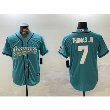 Nike Jacksonville Jaguars 7 Thomas JR Teal Vapor Baseball Limited Jersey