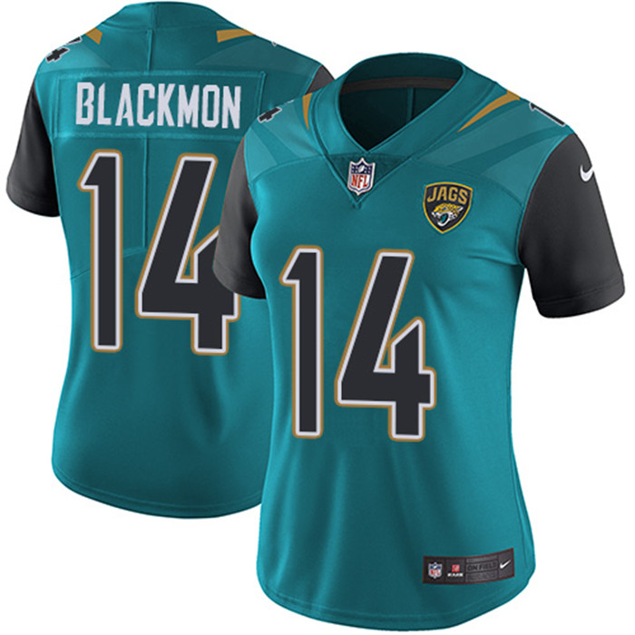  Jaguars 14 Justin Blackmon Teal Women Vapor Untouchable Limited Jersey