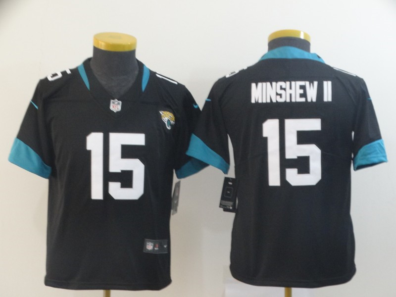 Nike Jaguars 15 Gardner Minshew II Black Youth Vapor Untouchable Limited Jersey