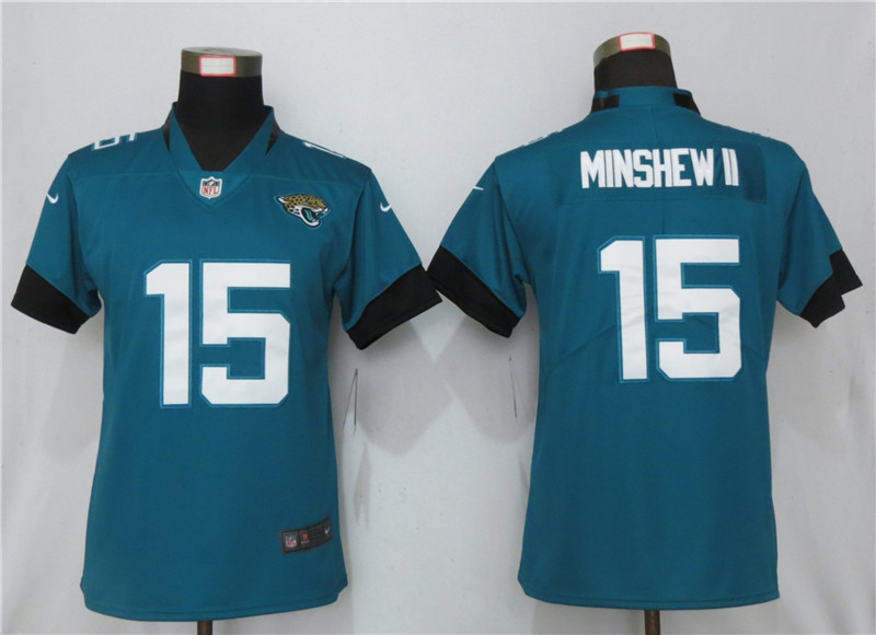 Nike Jaguars 15 Gardner Minshew II Teal Women Vapor Untouchable Limited Jersey