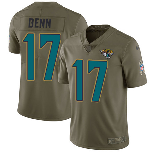  Jaguars 17 Arrelious Benn Olive Salute To Service Limited Jersey