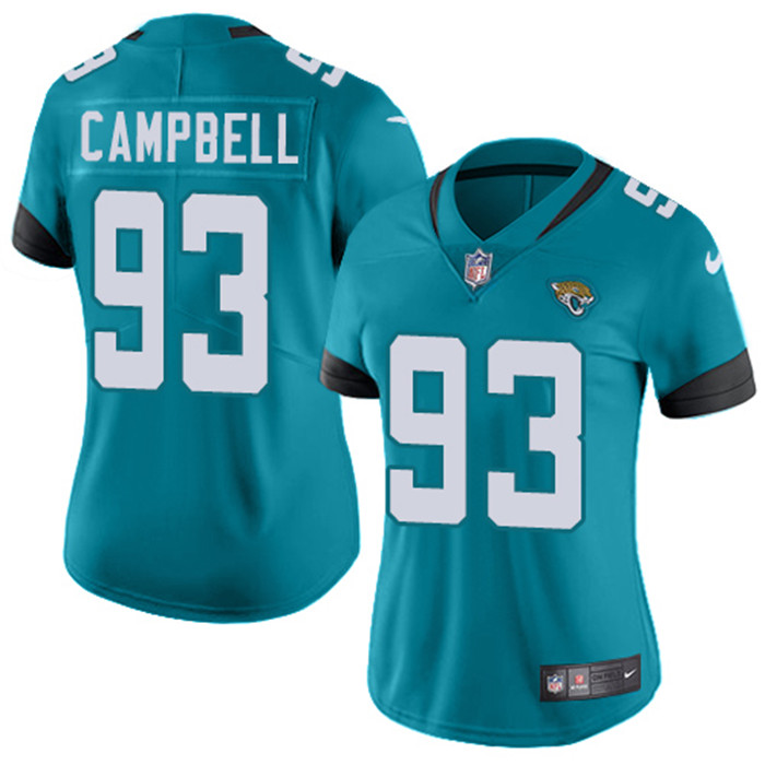  Jaguars 93 Calais Campbell Jr. Teal Women New 2018 Vapor Untouchable Limited Jersey