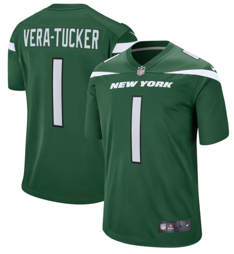 Nike Jets 1 Alijah Vera Tucker Green 2021 NFL Draft Vapor Untouchable Limited Jersey
