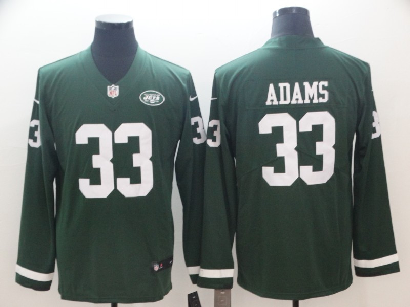  Jets 33 Jamal Adams Green Therma Long Sleeve Jersey