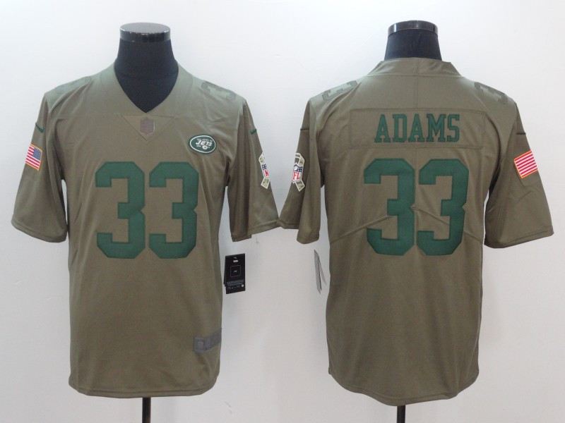  Jets 33 Jamal Adams Olive Salute To Service Limited Jersey