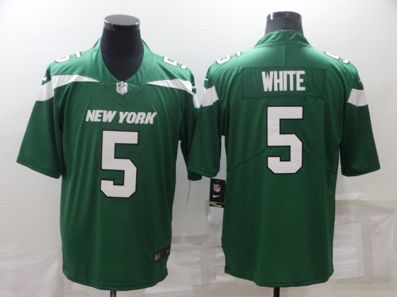 Nike Jets 5 Mike White Green Vapor Untouchable Limited Jersey
