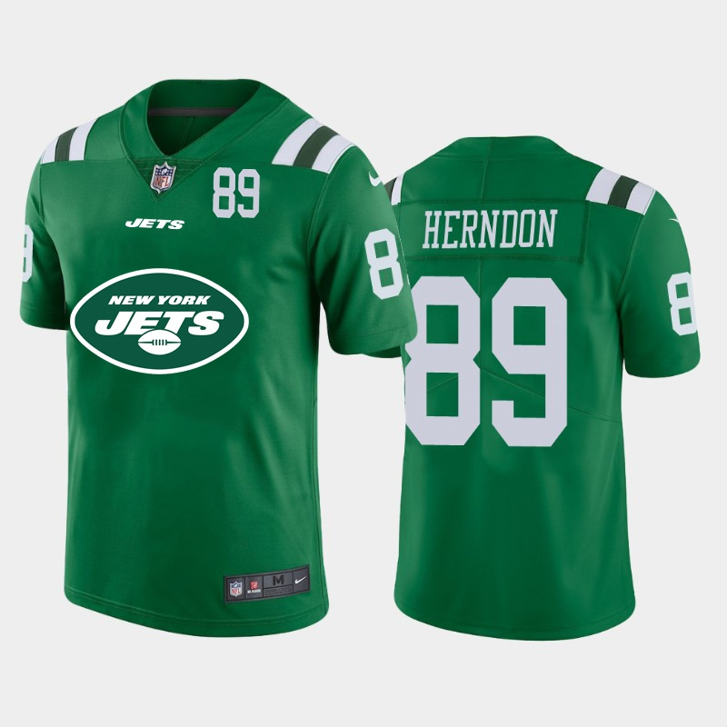 Nike Jets 89 Chris Herndon Green Team Big Logo Number Vapor Untouchable Limited Jersey