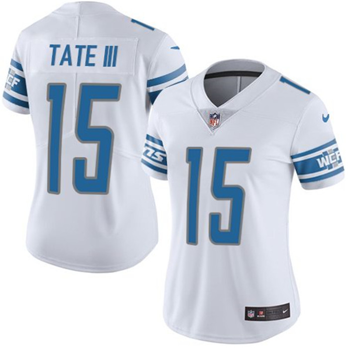  Lions 15 Golden Tate III White Women Vapor Untouchable Limited Jersey