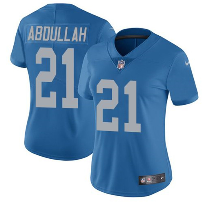  Lions 21 Ameer Abdullah Blue Throwback Women Vapor Untouchable Limited Jersey
