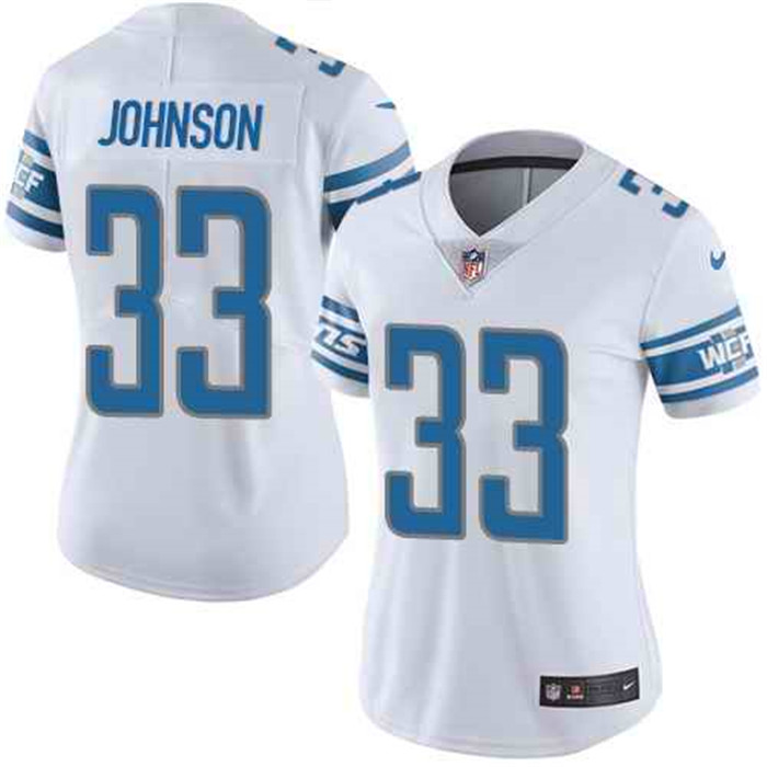  Lions 33 Kerryon Johnson White Women Vapor Untouchable Limited Jersey