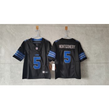 Nike Lions 5 David Montgomery Black F.U.S.E. Vapor Limited Youth Jersey