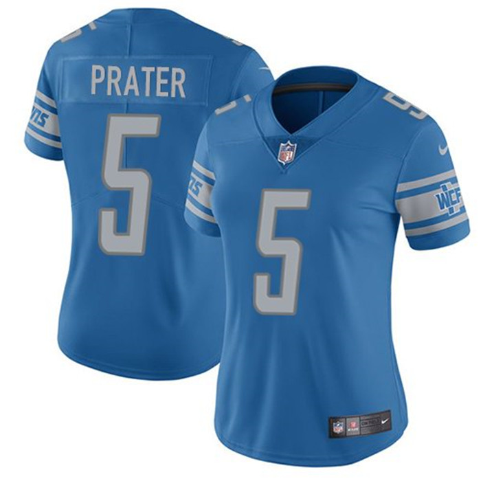  Lions 5 Matt Prater Blue Women Vapor Untouchable Limited Jersey