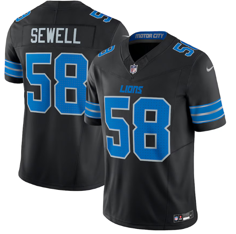Nike Lions 58 Sewell Black Vapor F.U.S.E. Alternate Limited Jersey