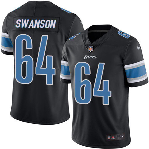  Lions 64 Swanson Travis Black Vapor Untouchable Player Limited Jersey