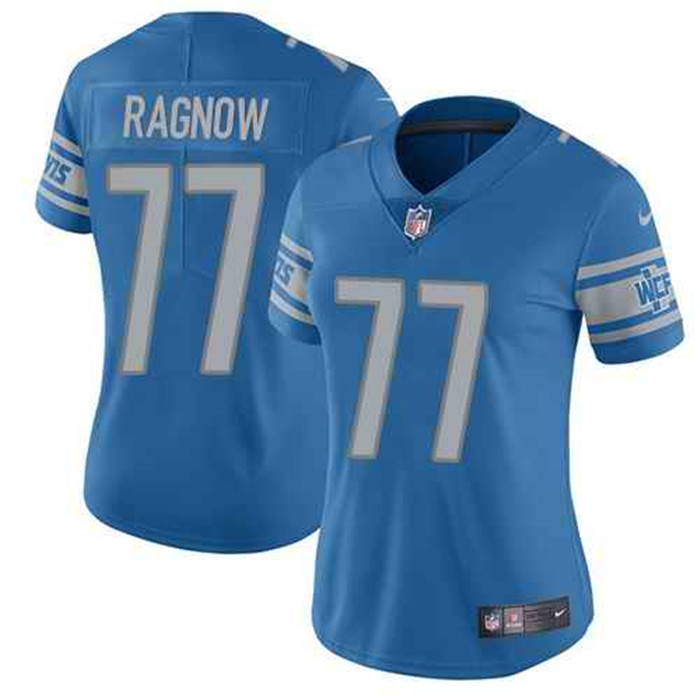  Lions 77 Frank Ragnow Blue Women Vapor Untouchable Limited Jersey