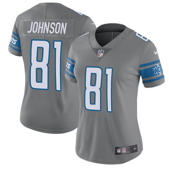  Lions 81 Calvin Johnson Gray Vapor Untouchable Color Rush Limited Jersey