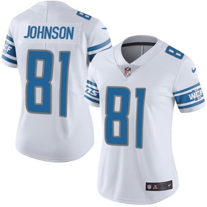  Lions 81 Calvin Johnson White Vapor Untouchable Limited Jersey