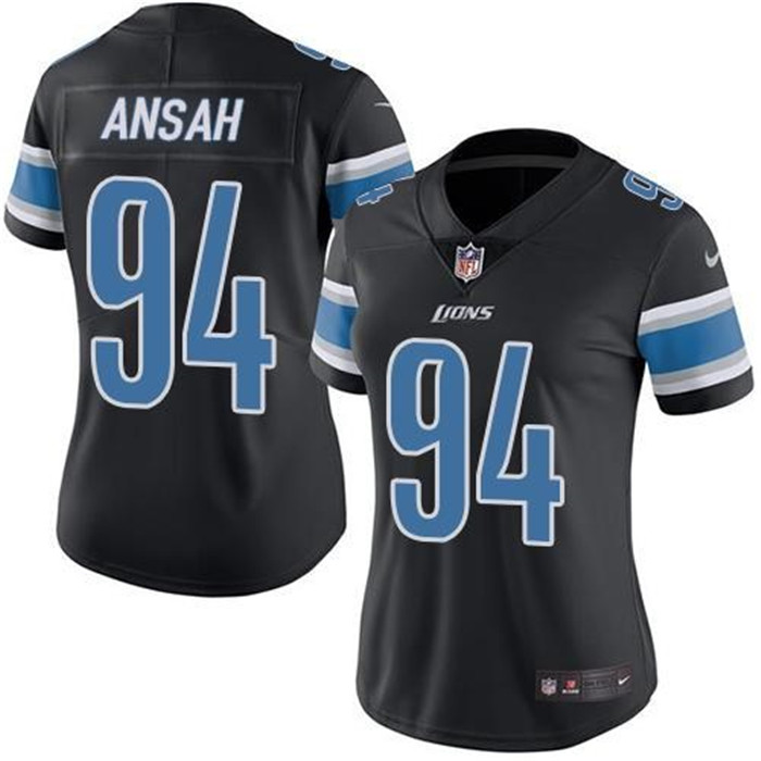  Lions 94 Ziggy Ansah Black Color Rush Limited Jersey