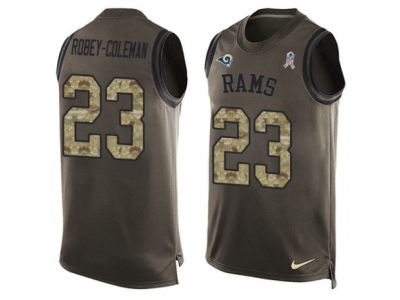  Los Angeles Rams 23 Nickell Robey-Coleman Limited Green Salute to Service Tank Top NFL Jersey