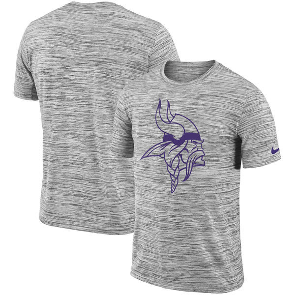  Minnesota Vikings Heathered Black Sideline Legend Velocity Travel Performance T Shirt