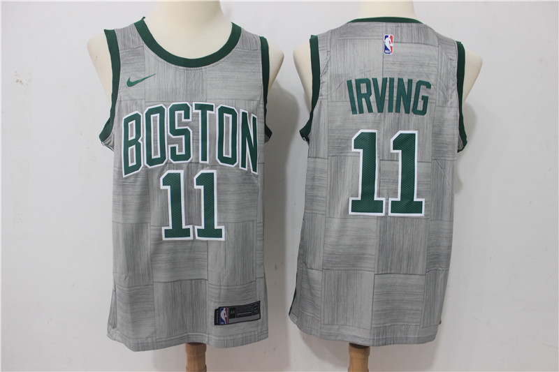  NBA Boston Celtics #11 kyrie irving Jersey 2017 18 New Season  City Edition Gray Jersey