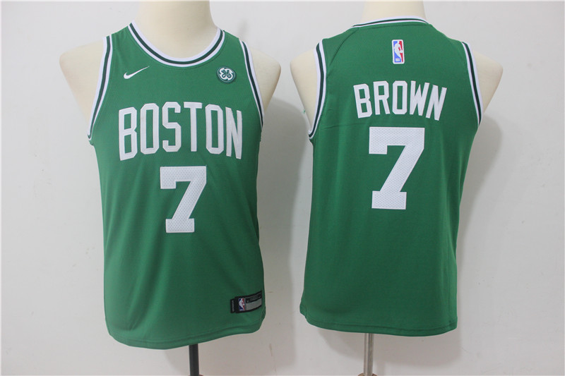  NBA Boston Celtics #7 Jaylen Brown Youth Jersey 2017 18 New Season Green Jersey