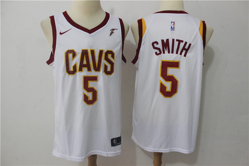  NBA Cleveland Cavaliers  #5 J.R. Smith Jersey 2017 18 New Season White Jersey