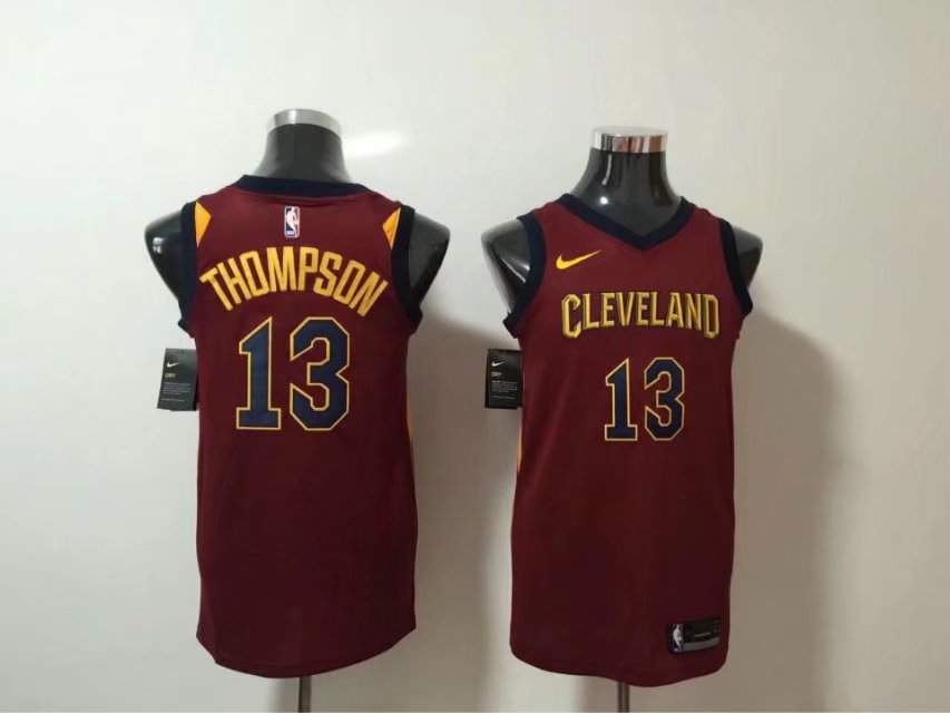  NBA Cleveland Cavaliers #13 Tristan Thompson Jersey 2017 18 New Season Wine Red women dress