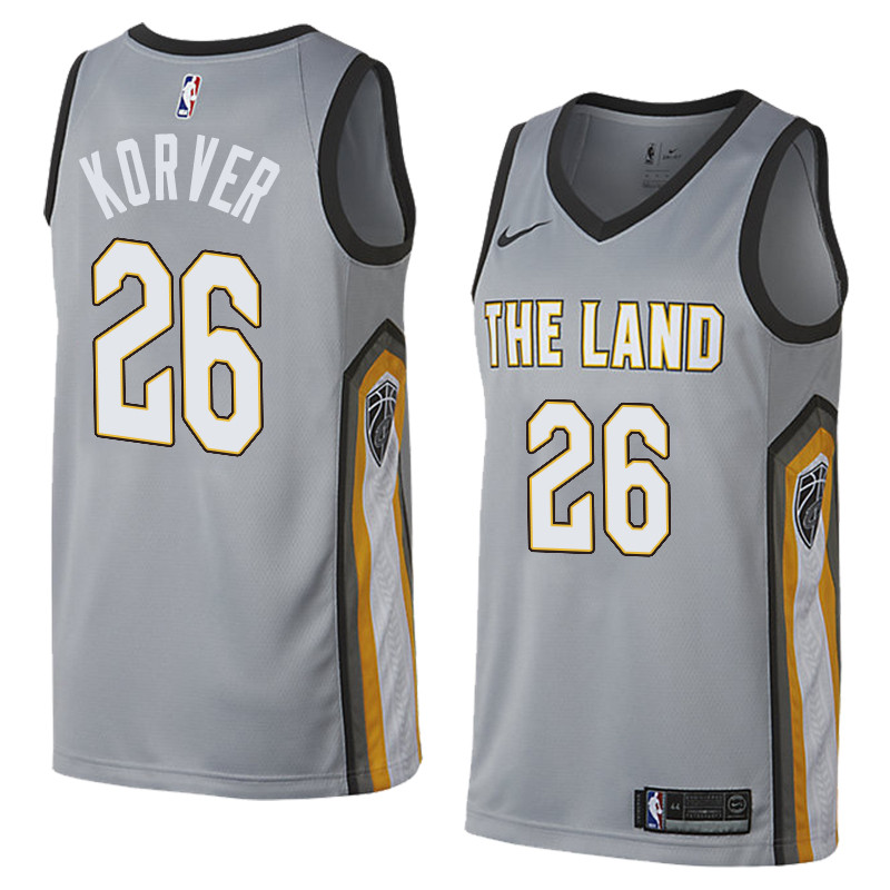  NBA Cleveland Cavaliers #26 Kyle Korver Jersey 2017 18 New Season City Edition Grey Jersey