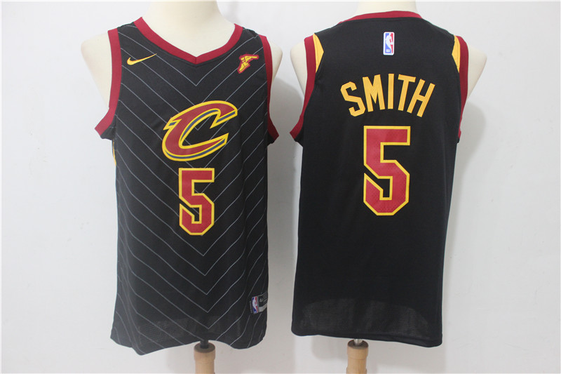  NBA Cleveland Cavaliers #5 J.R. Smith Jersey 2017 18 New Season Wine Black Jersey