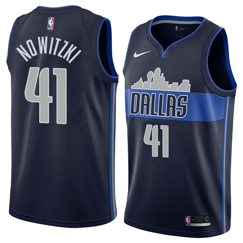  NBA Dallas Mavericks #41 Dirk Nowitzki Jersey 2017 18 New Season Dark Blue Jersey