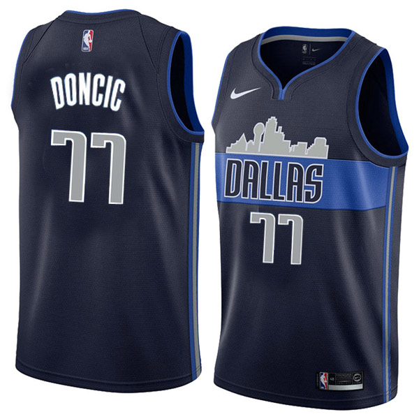  NBA Dallas Mavericks #77 Luka Doncic Jersey 2017 18 New Season Dark Blue Jersey