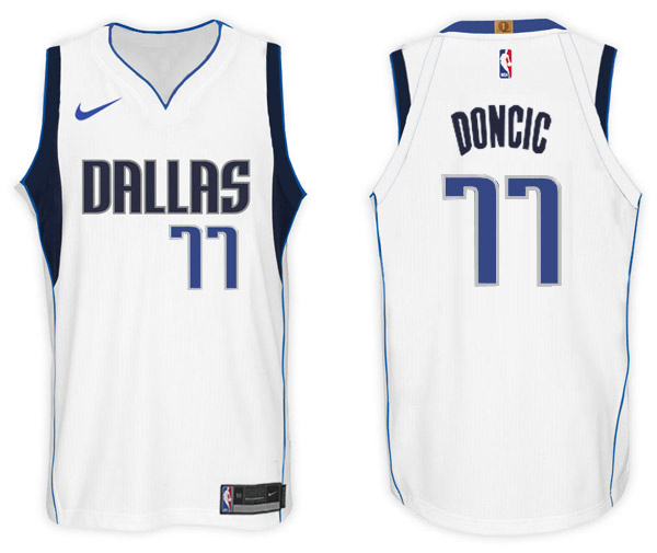  NBA Dallas Mavericks #77 Luka Doncic Jersey 2017 18 New Season White Jersey