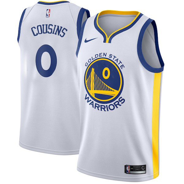  NBA Golden State Warriors #0 DeMarcus Cousins Jersey 2017 18 New Season White Jersey